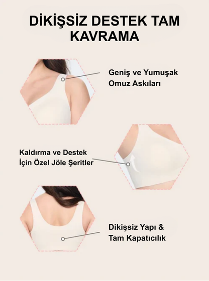 Kablosuz Destekli Dikişsiz Konforlu Tam Kapsamlı Sütyen