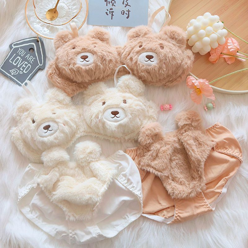 Kadın Mevsimlik Peluş Ayı İç Çamaşırı Takımı